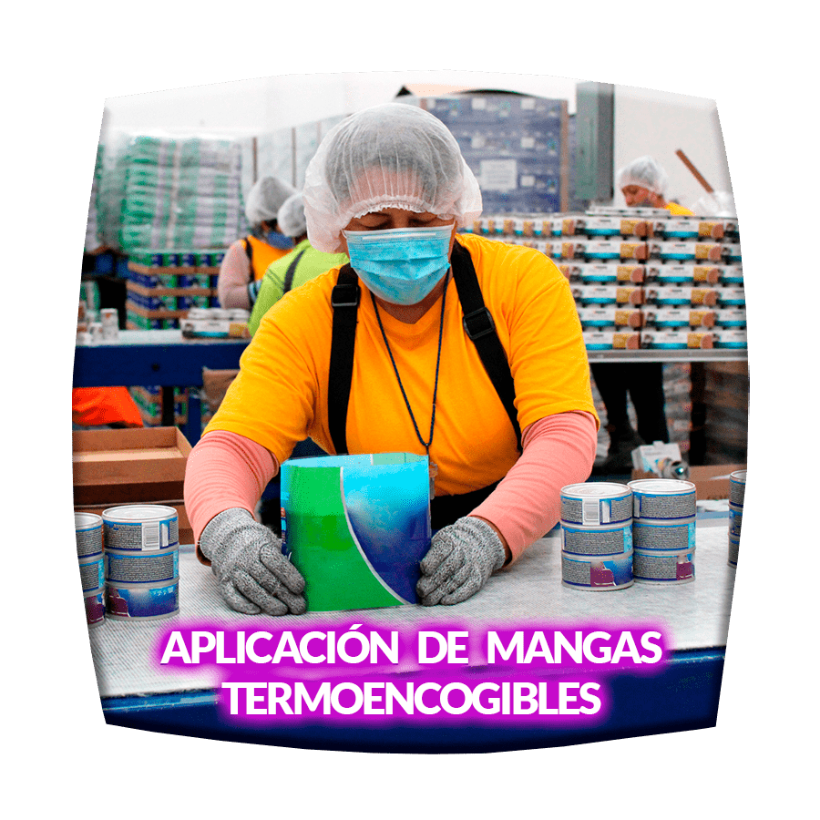 aplicación de mangas termoencogibles